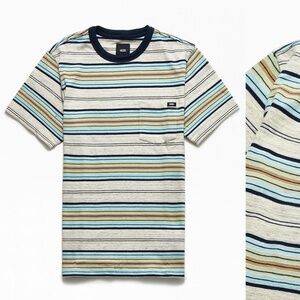Vans Mesa Stripe Pocket Crew T-Shirt in Antique White - Men's Medium